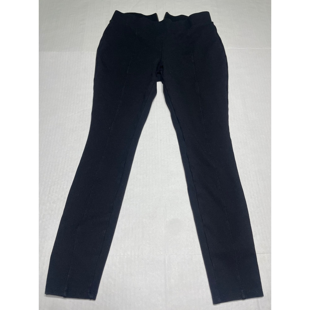 TIME AND TRU Black Stretch Leggings Pants Womens S 4-6‎ Zipper Accent